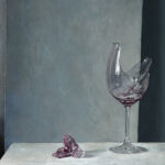 Miguel Tadeo. La flor rompió la copa, 2018. Óleo sobre tabla