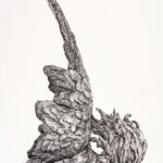 Miguel Tadeo. Reverso del Ángel Caído de Bellver, 2018. Lápiz y tinta sobre cartón