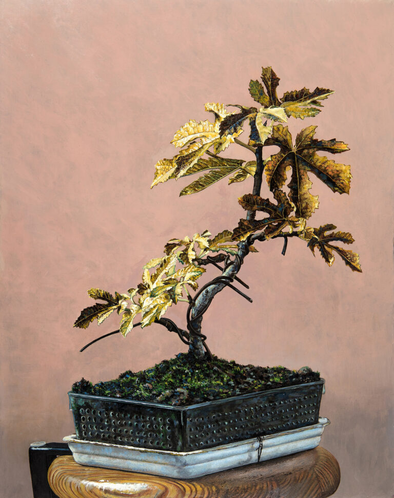 Miguel Tadeo. Bonsái II, 2021. Óleo sobre tabla.