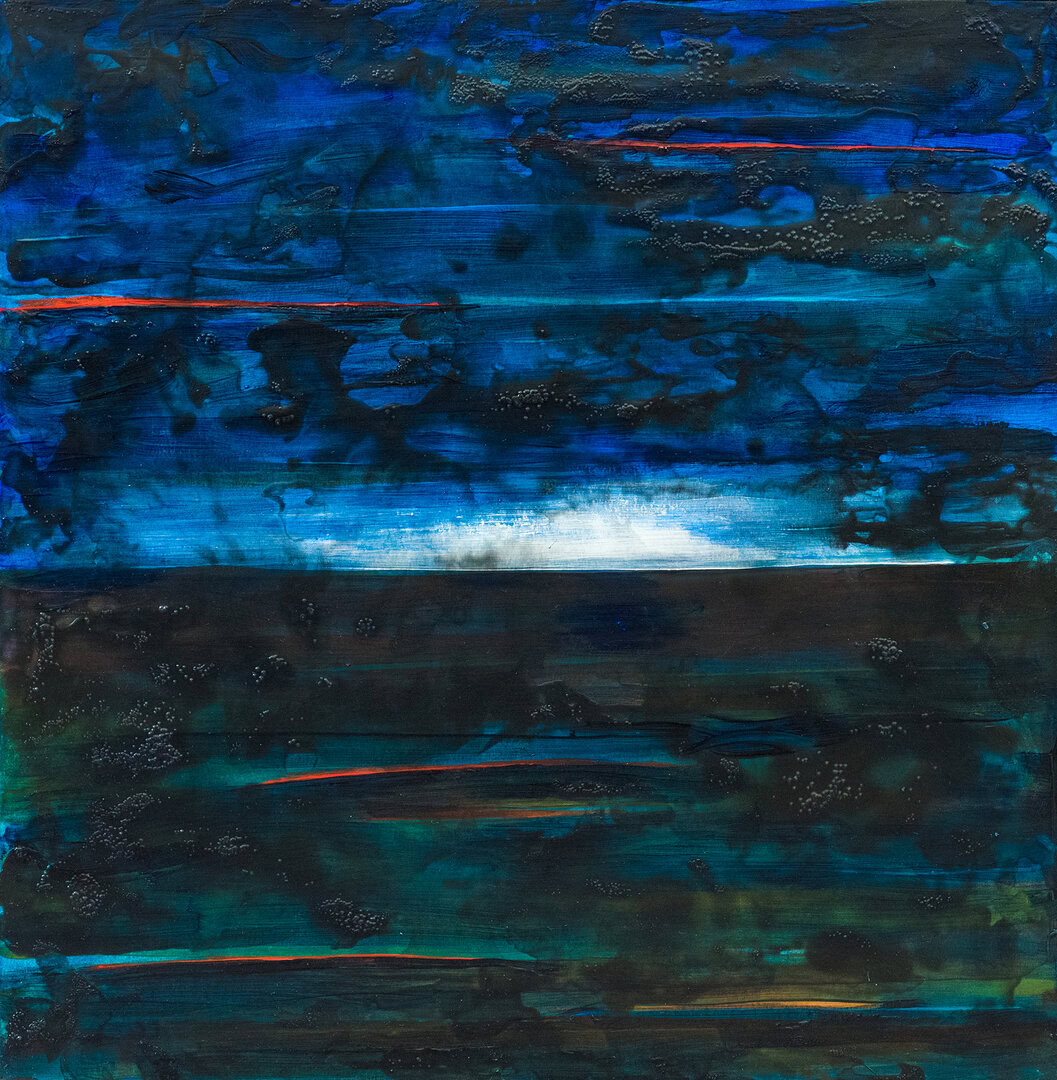 Miguel Tadeo. Serie horizontes, 2016. Óleo sobre cartón