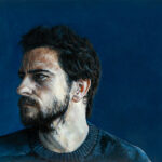 Miguel Tadeo. Gravedad, perfil, 2016. Óleo sobre cartón