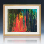 Miguel Tadeo. Corazón maldito, 2017. Óleo sobre cartón. Abstracto