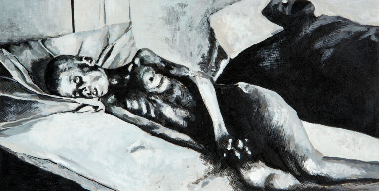 Miguel Tadeo. Miseria II, 2017. Óleo y tinta sobre cartón