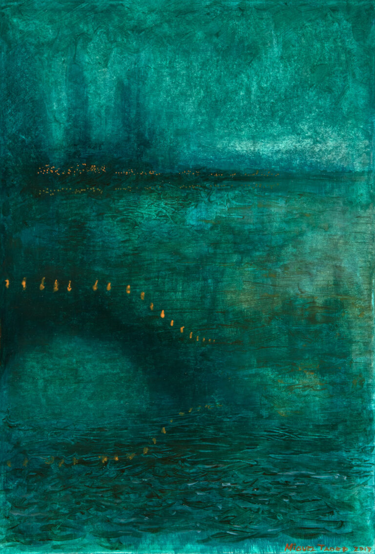 Miguel Tadeo. Un nocturno sueño, 2017. Óleo sobre cartón