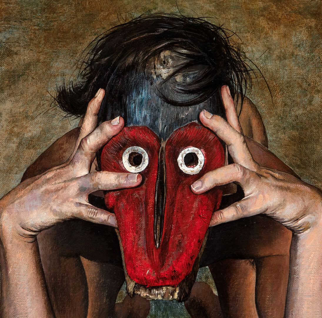 Miguel Tadeo. Ritual hipnagógico-detalle, 2021. Óleo sobre lienzo