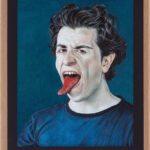 Miguel Tadeo. Autorretrato como Alain Mangel de Moebius, grabado-marco, 2024. Impresión Hahnemühle Museum Etching 350 gsm