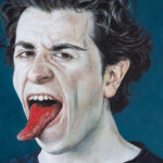 Miguel Tadeo. Autorretrato como Alain Mangel de Moebius, grabado-detalle, 2024. Impresión Hahnemühle Museum Etching 350 gsm