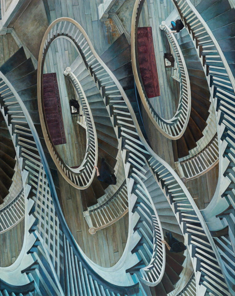 Miguel Tadeo. La caída, 2024. Óleo sobre lienzo